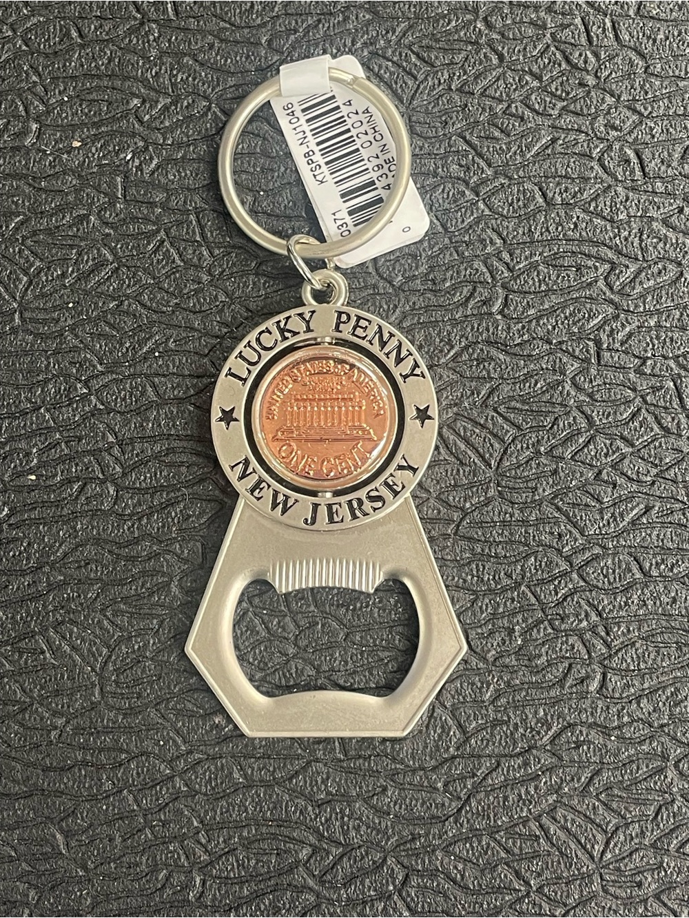 Lucky Penny New Jersey Silver and Copper Bottle Opener Keychain
